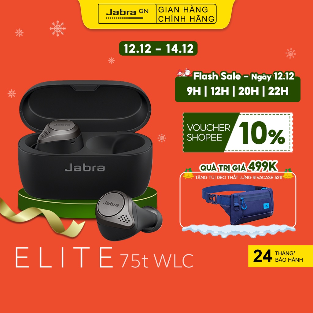 Tai Nghe Bluetooth True Wireless Jabra Elite 75T Sạc Wireless - Hàng Chính Hãng