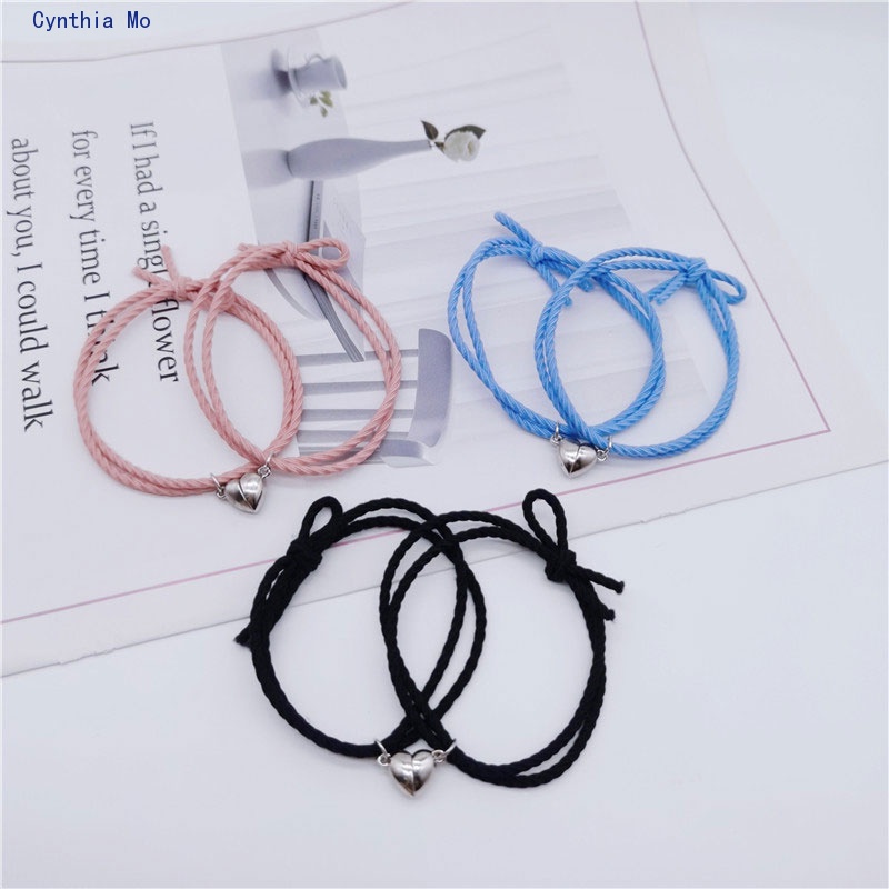 Bộ 2 Vòng Tay Chuỗi Hạt Nam Châm Sáng Tạo Cho Cặp Đôi / Dệt CM JP5