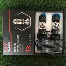 Bóng T2 Pro ADIU kính, T 3 Pro chân H4 điện áp dải rộng 12-24V ánh sáng mạnh rộng có giắc nối