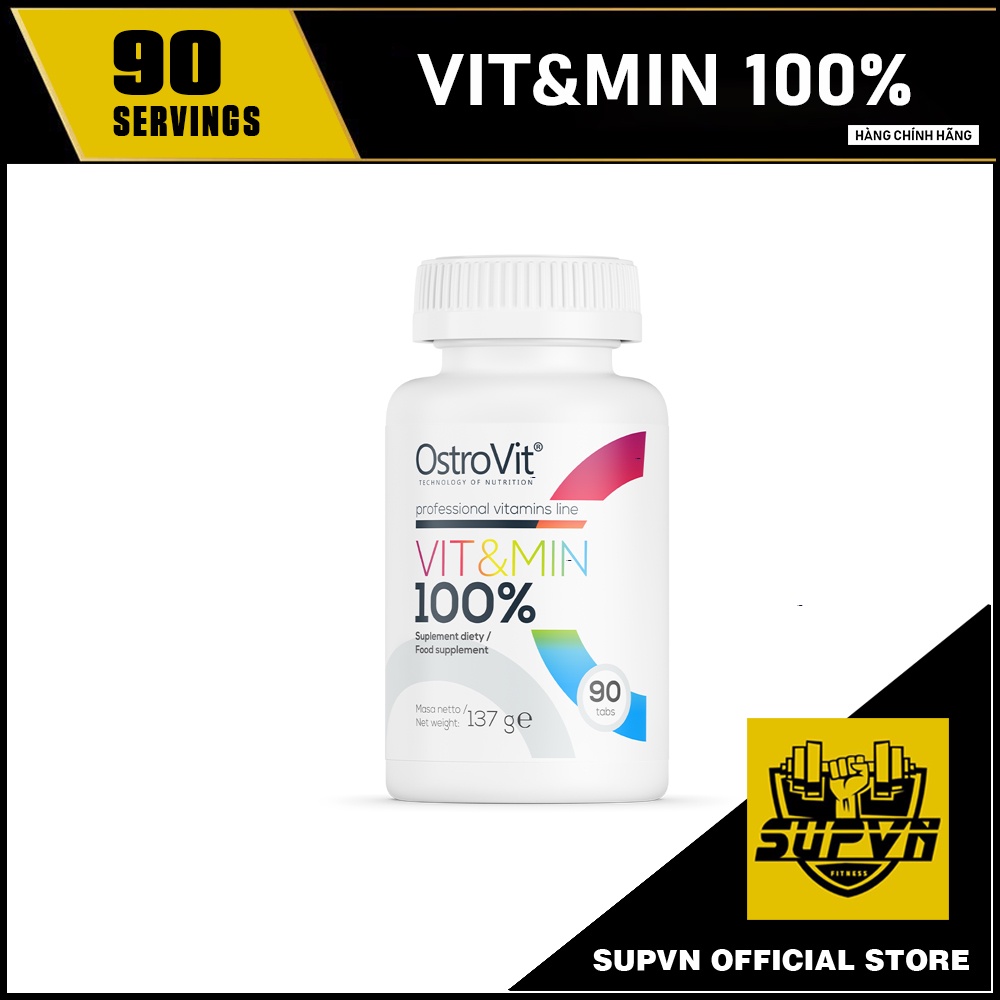 Ostrovit 100% Vit&Min 90v - Viên Bổ Sung Đầy Đủ Các Vitamin Khoáng Chất Tăng Sức Đề Kháng