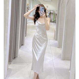 Đầm GLAMOR - Đầm lụa satin cổ đổ