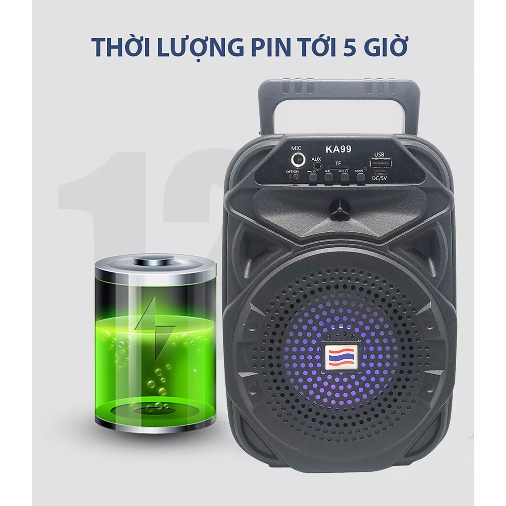 Loa bluetooth karaoke mini Lz4107 - Micro karaoke bluetooth không dây âm thanh chuẩn speaker có đèn led [TẶNG KÈM 1 MÍC]