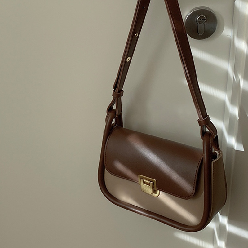 Túi Đeo Chéo Hình Vuông Nhỏ Màu Tương Phản Thời Trang Cho Nữ