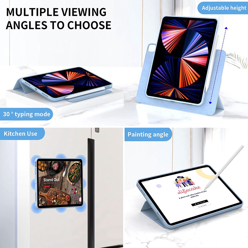 Bao Da Máy Tính Bảng Từ Tính Có Thể Tháo Rời Cho iPad Pro 11 Pro 12 inch Air 5th 4th 10.2 inch Mini 6