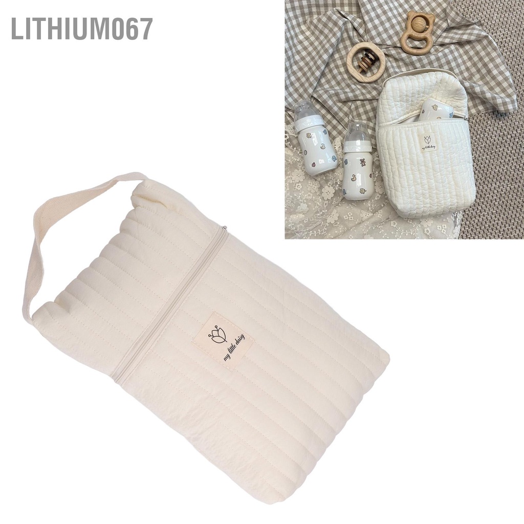 Túi đựng đồ đa năng cho bé, túi bỉm sữa khi đi ra ngoài phong cách Hàn Quốc - cầm tay tinh tế cotton công suất lớn - Lithium067