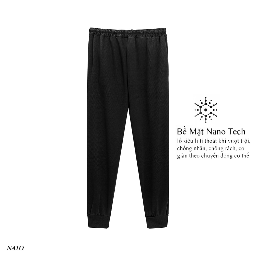 Quần Dài Thể Thao Nam FIT Cotton Vải Thun Lạnh Cao Cấp Trơn Basic Màu Đen Đẹp Jogger Nỉ Vải Gió Có Túi Lỗ Khí NATO