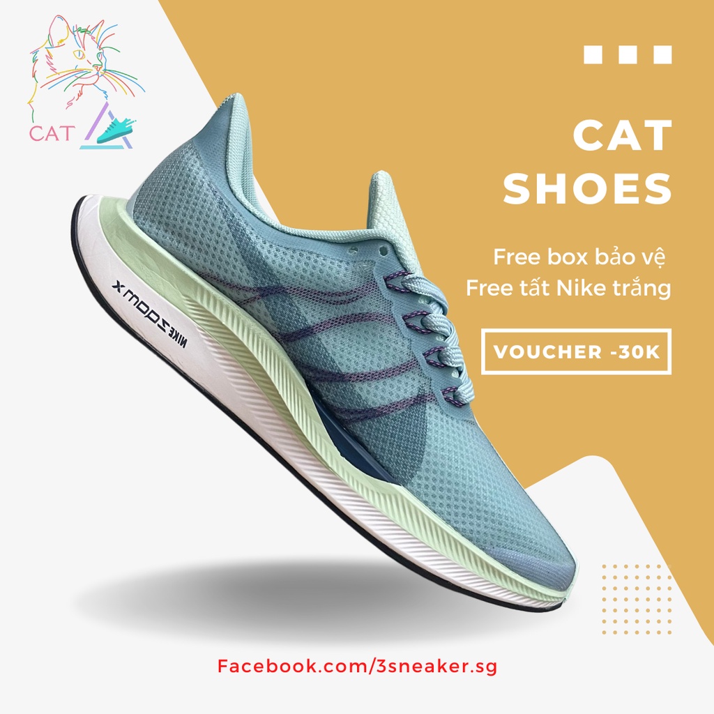 Giày Thể Thao Nike Zoom Pegasus 35 Blue, Nike Zoom Xanh Biển; Full Box, Phụ Kiện, Tặng Vớ Trắng
