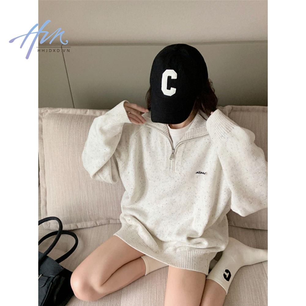 Áo Sweater Dệt Kim Dày Dặn Dáng Rộng Phong Cách Retro Thời Trang Thu Đông Mới