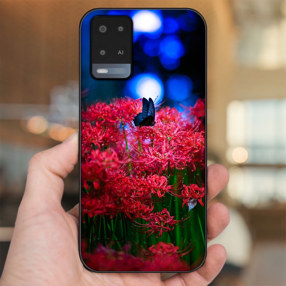 Ốp lưng Oppo A54 4G, A54 5G viền đen in hình Hoa Bỉ Ngạn Hoa Mạn Đà La