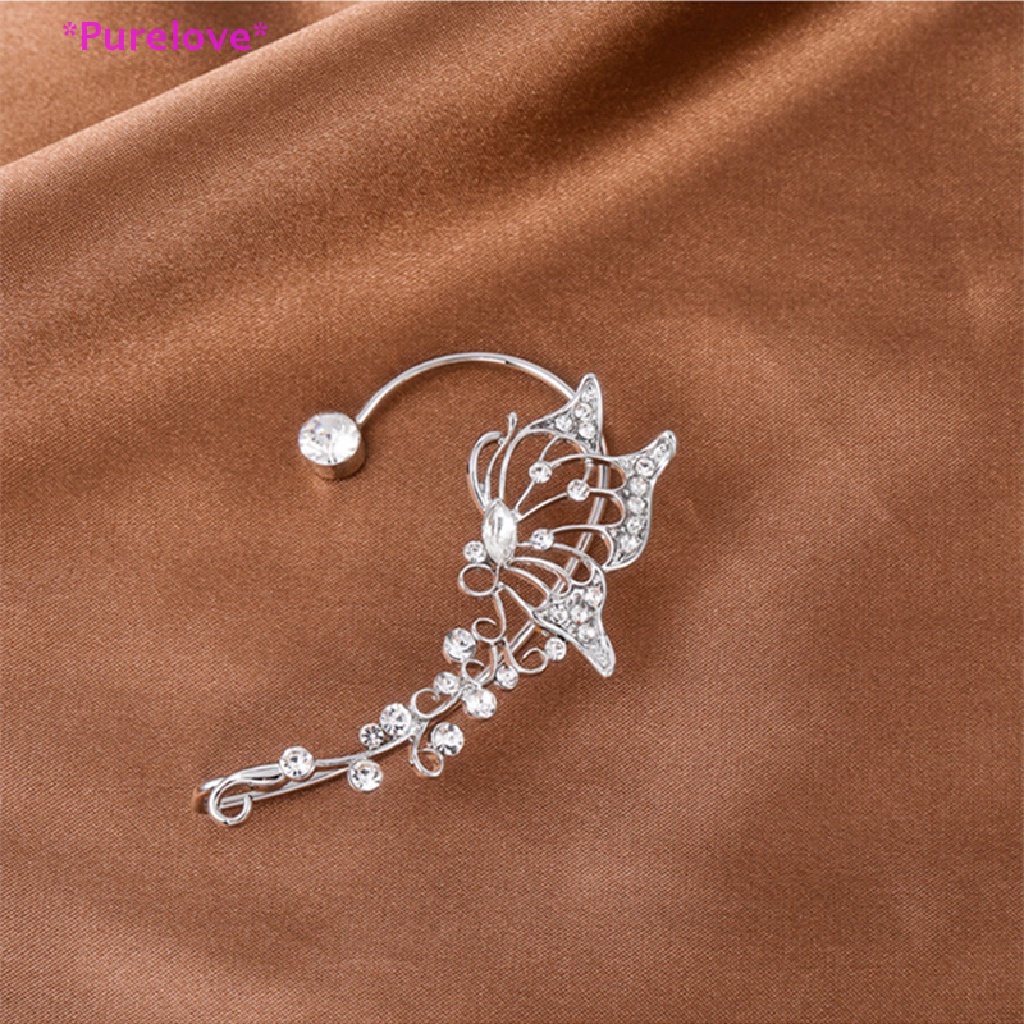 Khuyên Vành Tai Hình Bướm Đính Đá Lấp Lánh Thời Trang Thanh Lịch Cho Nữ Mới