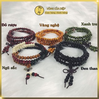 Combo 2 vòng chuỗi 108 hạt gỗ đàn hương 5li, phụ kiện nhỏ gọn an lành