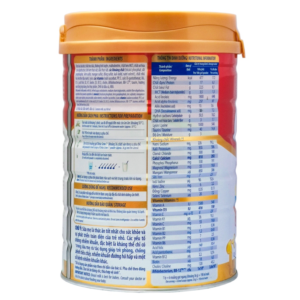 Combo 3 Hộp Sữa Bột Vinamilk Dielac Grow 1+/ 2+ Hộp 900g