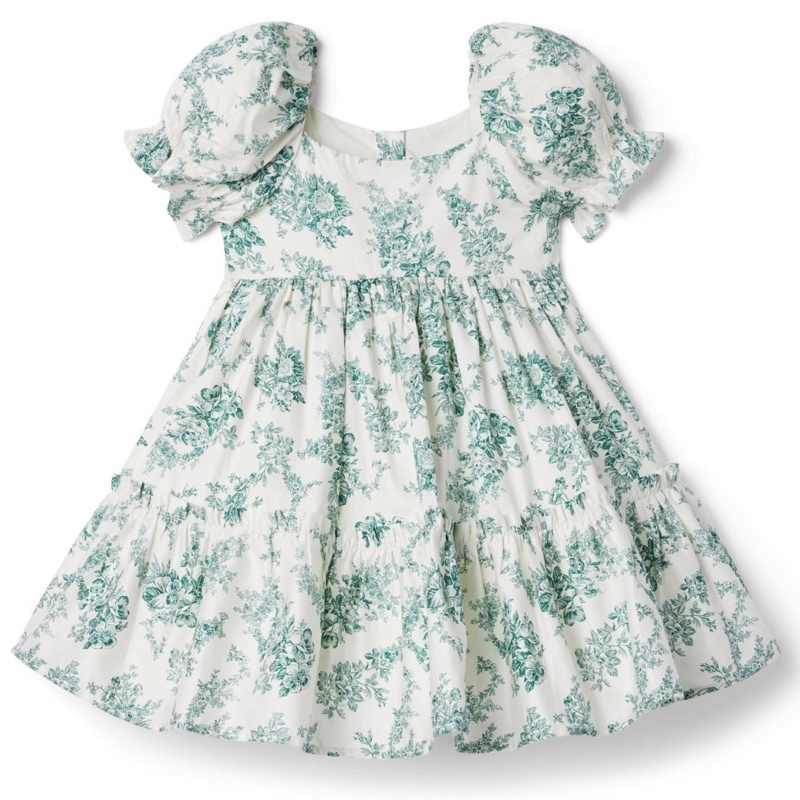 Váy bé gái Janie and Jack - FLORAL TOILE PUFF SLEEVE DRESS