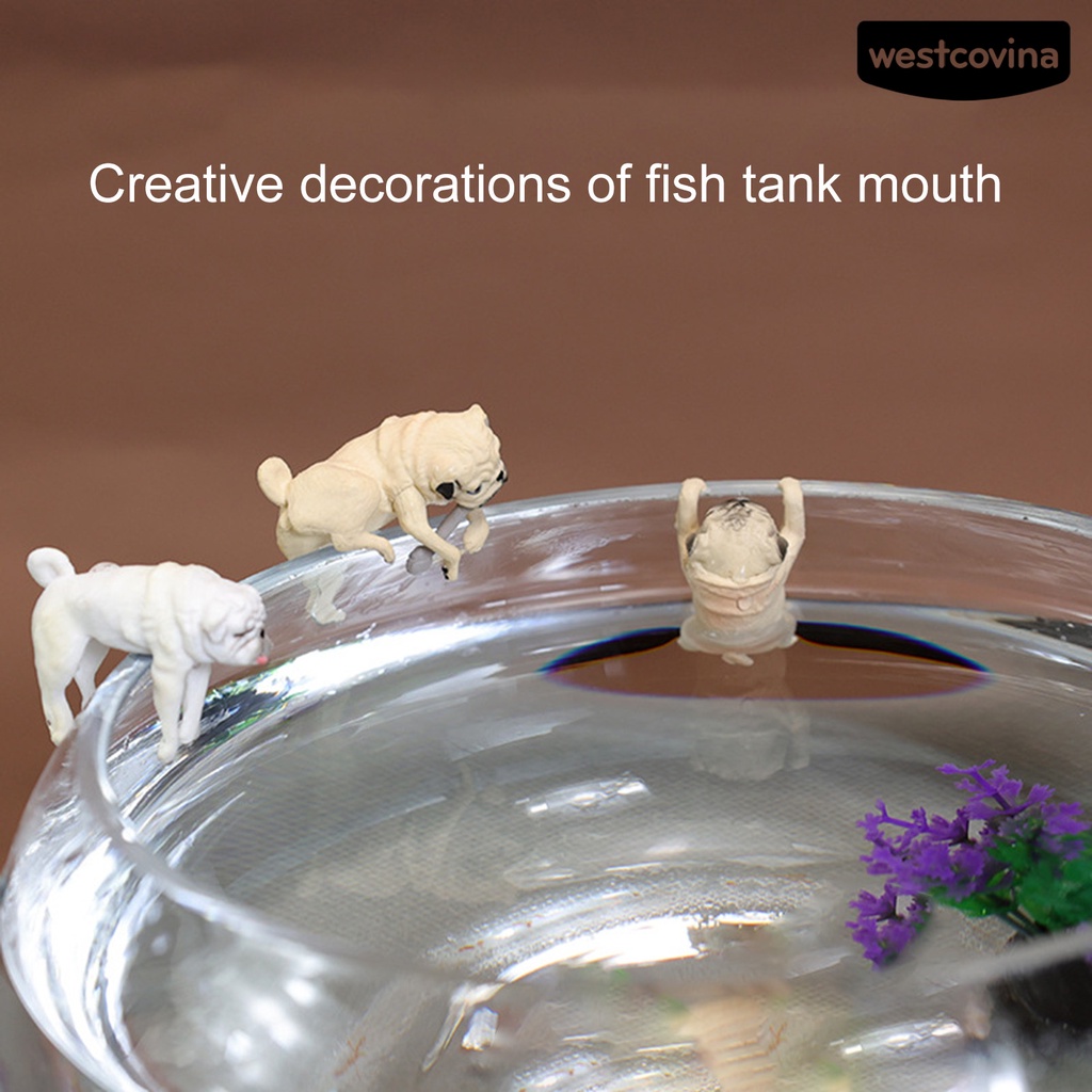 [Hot]♝Chú Chó Pug Hoạt Hình Bằng Nhựa Resin Siêu Bền Treo Trang Trí Bể Cá