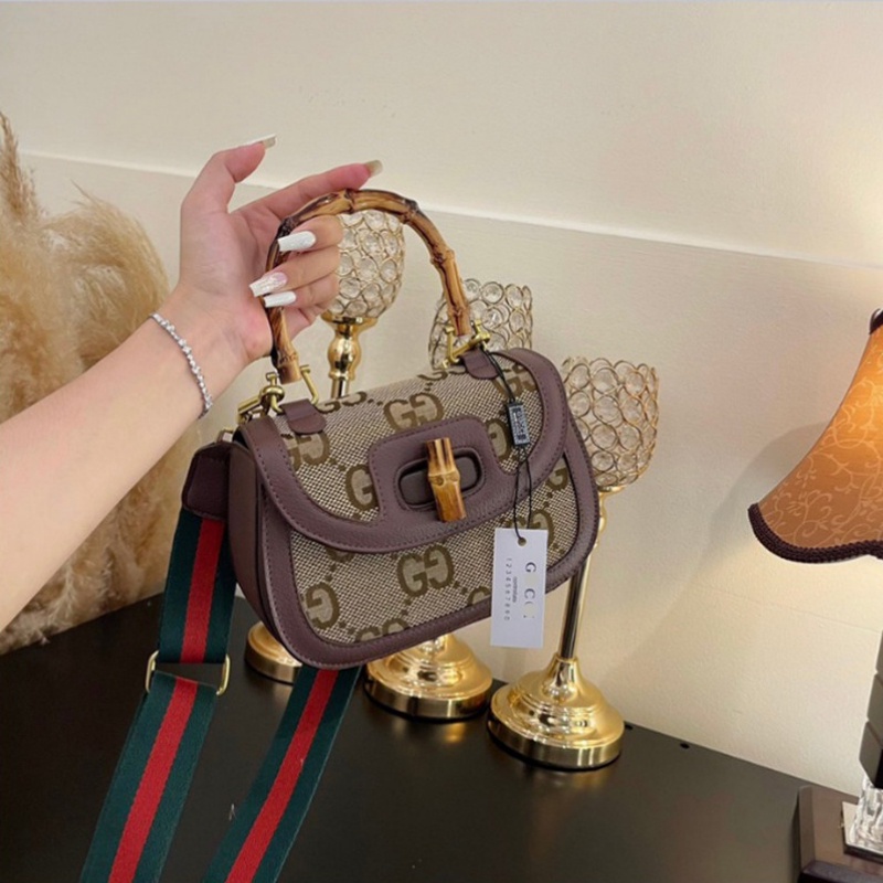 Túi Xách Túi Xách Nữ Túi Đeo Chéo Cầm Tay Quai Trúc Khóa Trúc Dây Đeo Bản To Phong Cách Thời Trang Mói h16