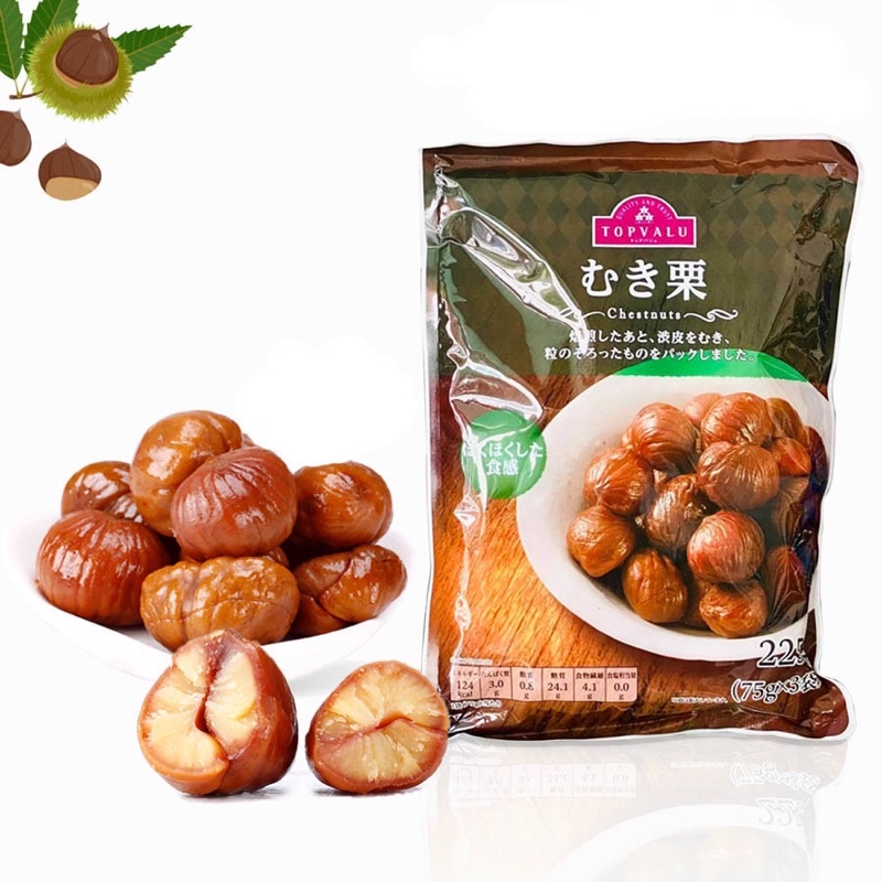 Hạt dẻ tách vỏ Topvalu Nhật Bản gói 225gram