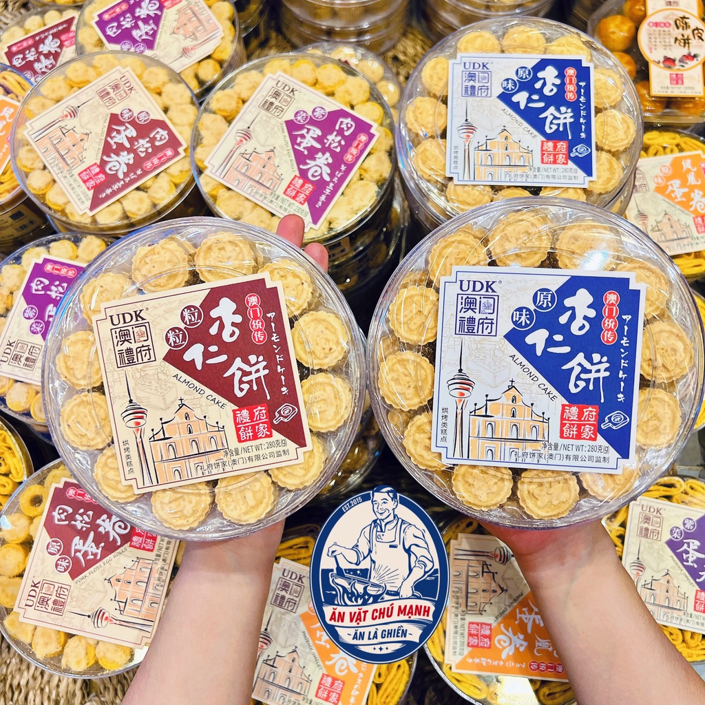 Bánh Hạnh Nhân Truyền Thống Tròn Macau UDK AJI ICHIBAN