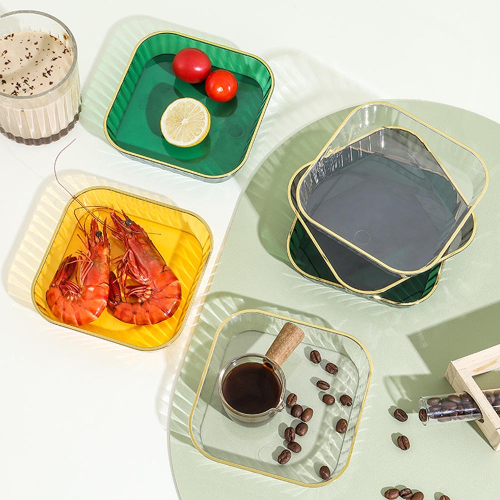 Đĩa Nhựa Đựng Rác / Trái Cây / Snack Để Bàn Phong Cách Nhật Bản