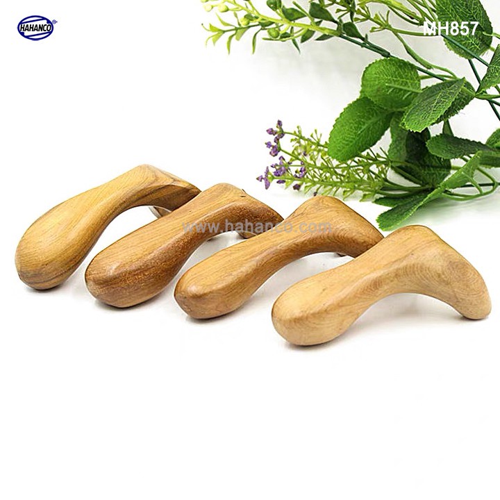 Dụng Cụ Mát xa MH857 HAHANCO Cổ, vai, mắt, mũi, mặt, kiểu thái bằng gỗ thơm