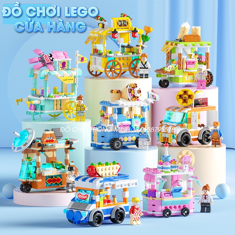 Đồ chơi bé gái, đồ chơi giáo dục: Lego lâu đài, lego cửa hàng mini
