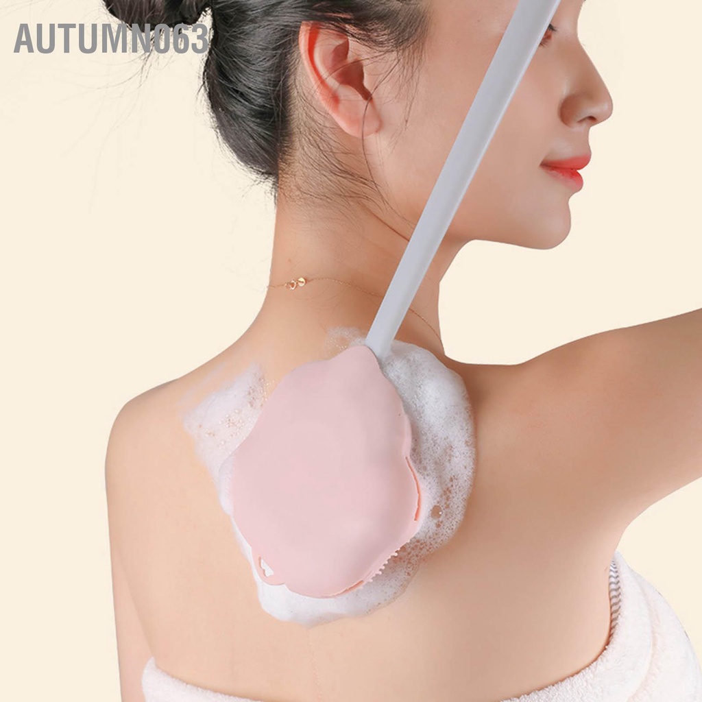 Bàn Chải Tắm Bằng Silicon Tay Cầm Dài Mềm Mại Thoải Mái Tiện Dụng