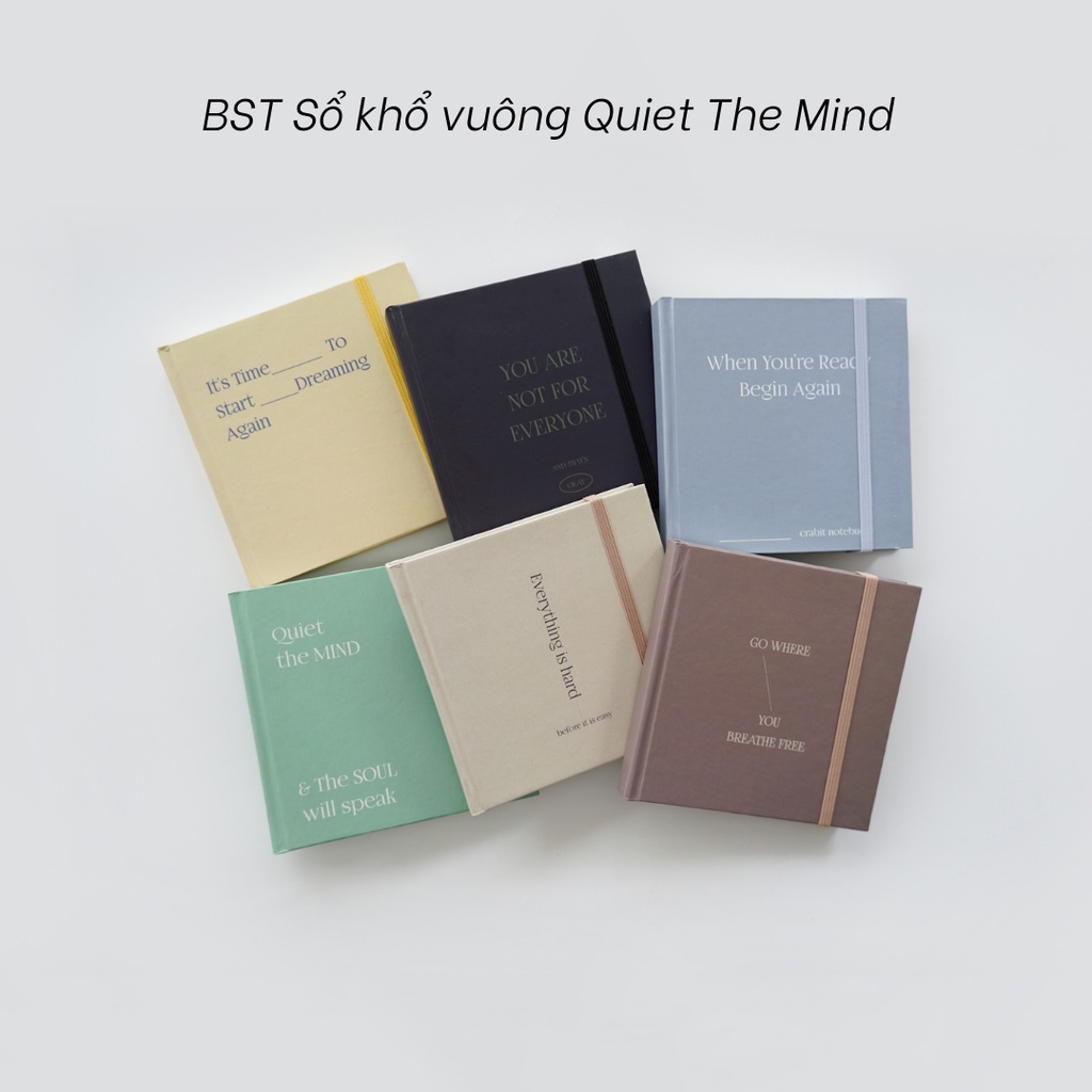 Sổ Vuông CRABIT Dot Grid Planner Kẻ ngang Trơn - Quiet The Mind 130gsm