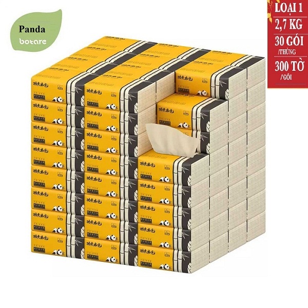 Free ship - 1 thùng 30 gói giấy ăn gấu trúc giấy 3 lớp dai mịn - chuẩn hàng loại 1