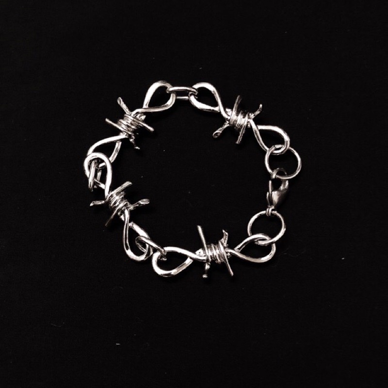 Vòng Tay Kẽm Gai Thép Titan Chống Gỉ, Vòng Tay Barbed Wire M20store Unisex Phong Cách Cá Tính