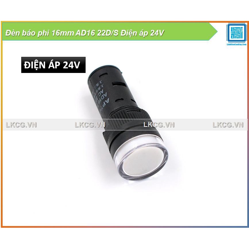 Đèn báo phi 16mm AD16 22D/S Điện áp 24V