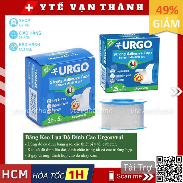 ✅ Băng Keo Lụa Độ Dính Cao Urgosyval | Urgo Syval -VT0358