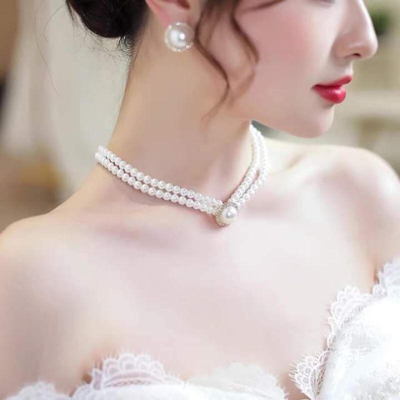 Vòng cổ, dây chuyền kèm bông tai