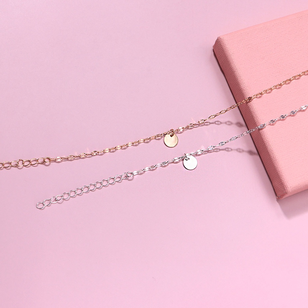 Vòng Tay Mặt Hình Đĩa Kim Loại Đơn Giản Thời Trang Cho Nữ