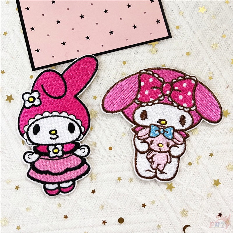 ✿ Miếng Dán Tự Dính Họa Tiết Hoạt Hình Kuromi / Melody / Cinnamoroll ✿ 1 Miếng Dán Ủi Lên Quần Áo, Túi Xách Thêu Hoạ Tiết Ngọt Ngào