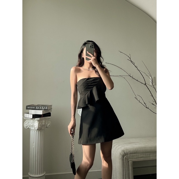 Mell09 dress - Váy ngắn dáng A cúp ngực cột nơ sang chảnh Onmellem