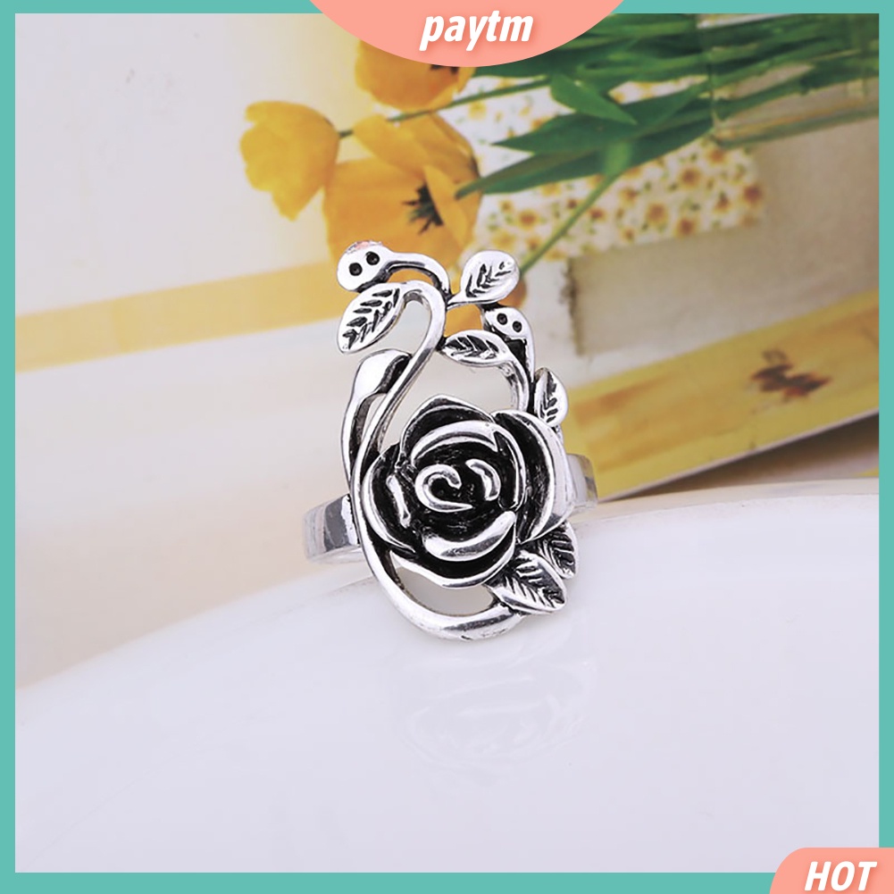 (PTM) Nhẫn Hợp Kim Mặt Hình Hoa Hồng Thời Trang Cho Nữ