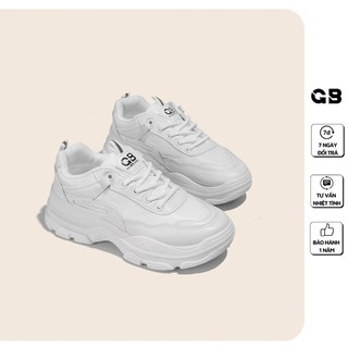 [Mã WABRMH99 giảm 12% đơn 99K]Giày Thể Thao Nữ giayBOM Đế Cao 3 cm Da Phối Vải B886