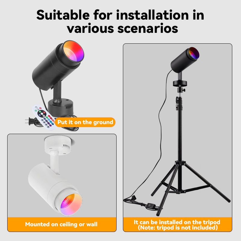 Đèn Sân Khấu Đèn Led RGB 24W Nhiều Màu Sắc Kèm Điều Khiển Từ Xa Chuyên Dụng Cho Trang Trí Sân Khấu 220v đèn trần Ánh sáng lấp đầy ảnh xung quanh