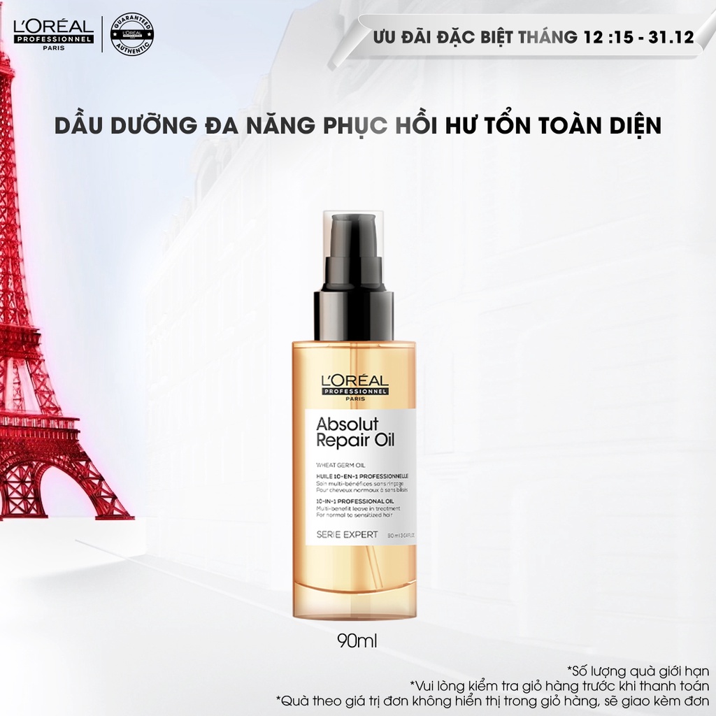 Dầu dưỡng đa năng phục hồi hư tổn toàn diện 10 trong 1 Absolut Repair Gold 90ml