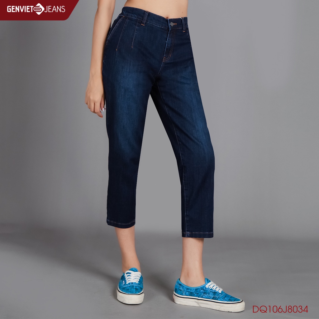 Quần Jeans Nữ Genviet Chất Bò Denim Lửng DQ106J8034