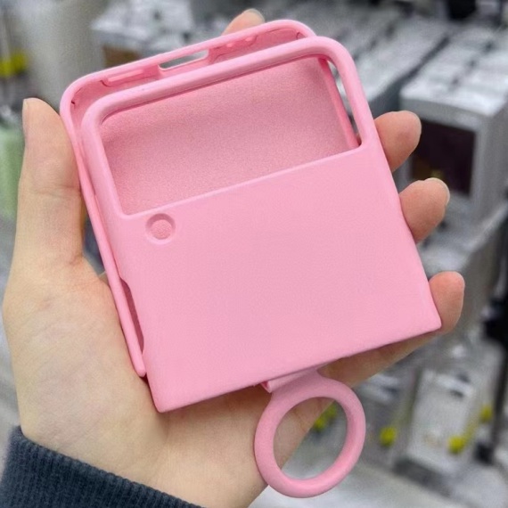 Ốp Điện Thoại Silicone Màu Trơn Nắp Gập Có Vòng Nhẫn Từ Tính Cho Samsung Galaxy Z Flip 3 Flip 4 3