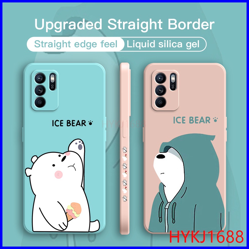 Ốp lưng OPPO Reno6 5G ốp lưng Reno 6Z 5G Ốp Điện Thoại tpu Silicon Hình Gấu Và Mũ Cho OPPO Reno6 Z Reno 6 Z Reno 6Z 5G HBX