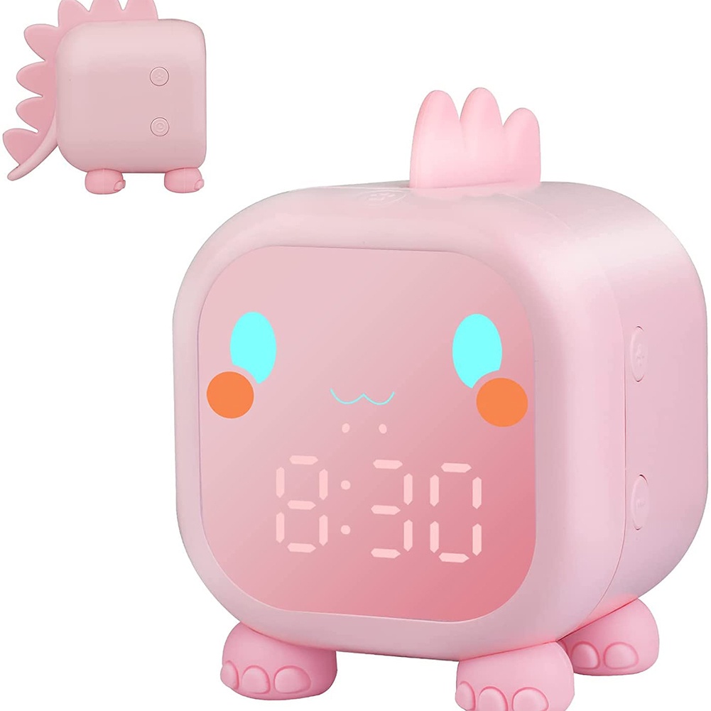 Đồng Hồ Báo Thức Kỹ Thuật Số Hình Khủng Long Có Đèn Ngủ Và Nhạc Tự Động Đo Nhiệt Độ Cho Bé