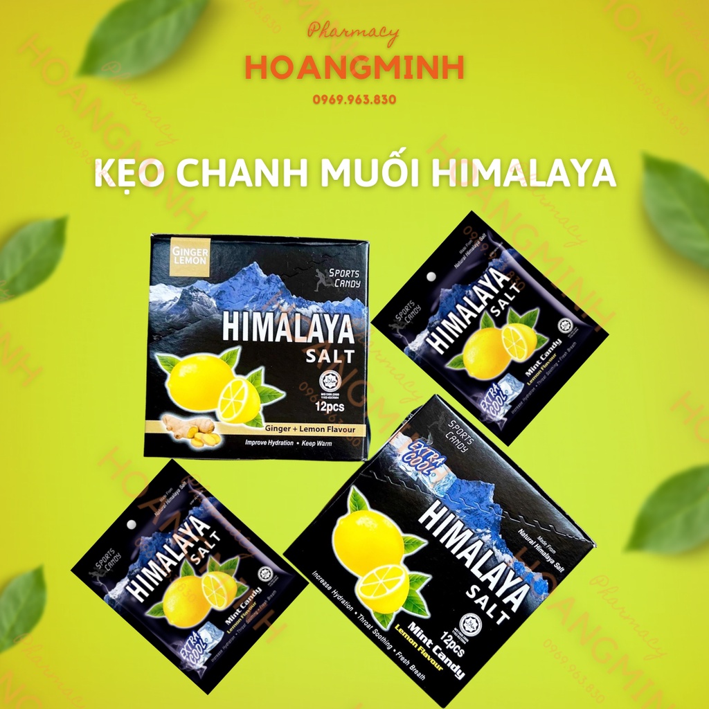 Kẹo Chanh Muối Himalaya Salt Vị Bạc Hà (Mint Candy) / Vị Gừng (Ginger) Lemon Flavour (Malaysia) Bù Khoáng, Thông Cổ Cọng