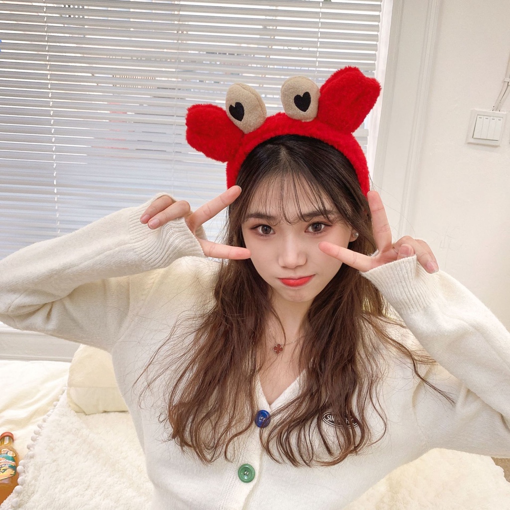 Băng Đô Cài Tóc Hình Chú Cua Hoạt Hình Dễ Thương Cho Nữ