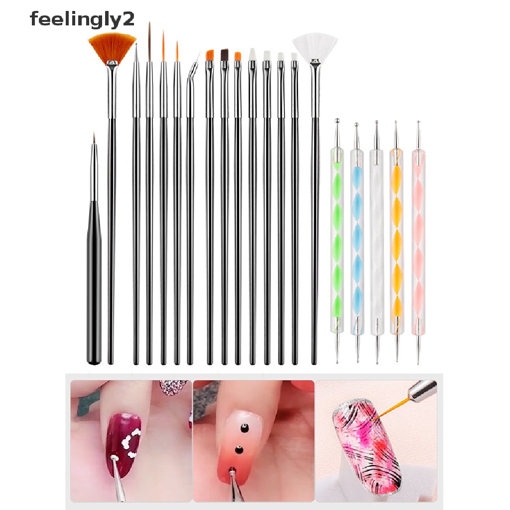 Set 20 Cọ Vẽ Móng Tay Nghệ Thuật Chuyên Nghiệp