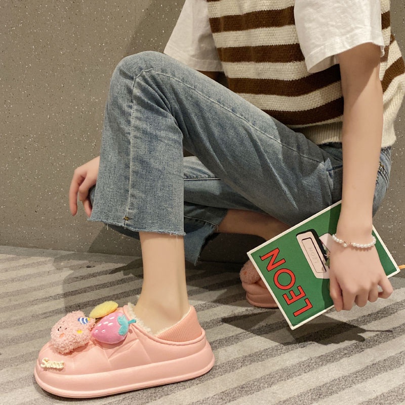 Dép lê nữ mùa đông túi gót