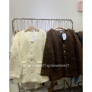 Áo khoác lông cừu dáng rộng Nana21 Nanastore21