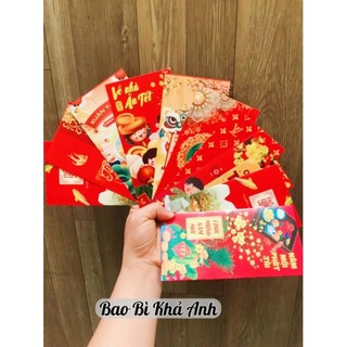 Bao lixi tết 2023 10 bao Hàng giấy siêu đẹp chắc chắn bóng 2023