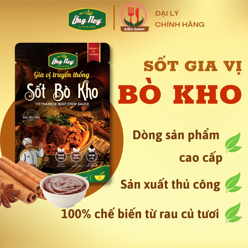 Sốt gia vị Bò Kho Ông Ney từ thảo mộc và nguyên liệu tươi cao cấp