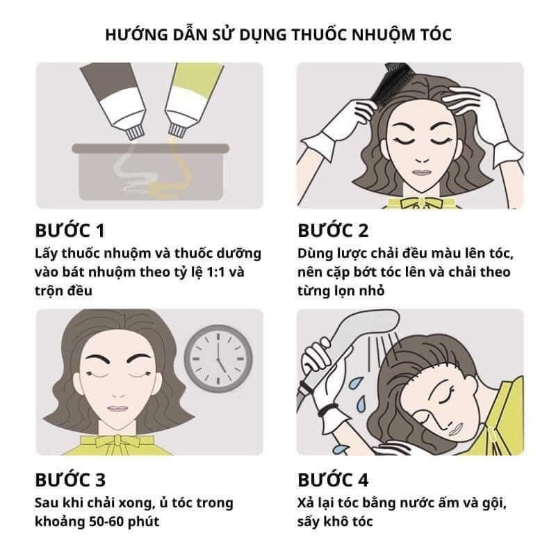 Thuốc Nhuộm Tóc Nâu Rêu Không Tẩy Siêu Hot ( TẶNG OXY DƯỠNG + GĂNG TAY + HDSD)